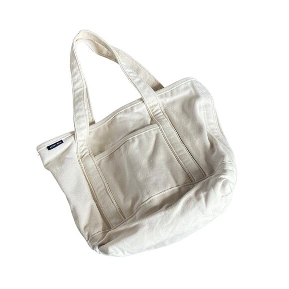 Lands End Medium Natural Open Top Canvas Tote Bag - Picture 11 of 12